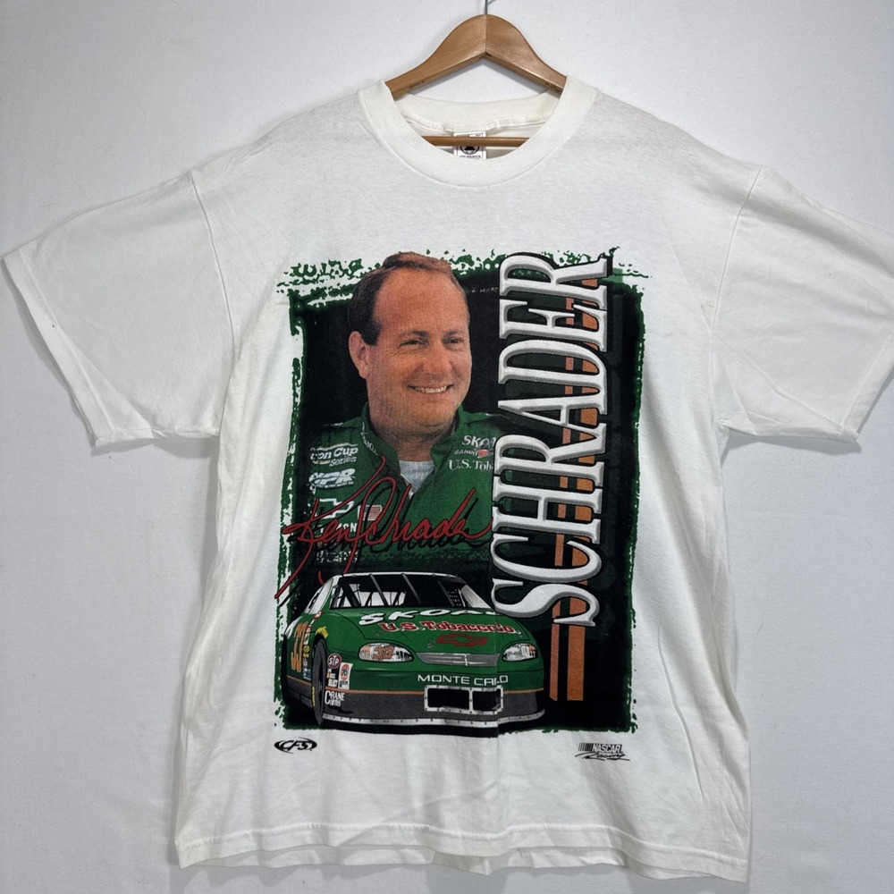 VTG RARE 90s NASCAR Ken Schrader All Over Print‎ Large Tshirt  Graphic Tee XL